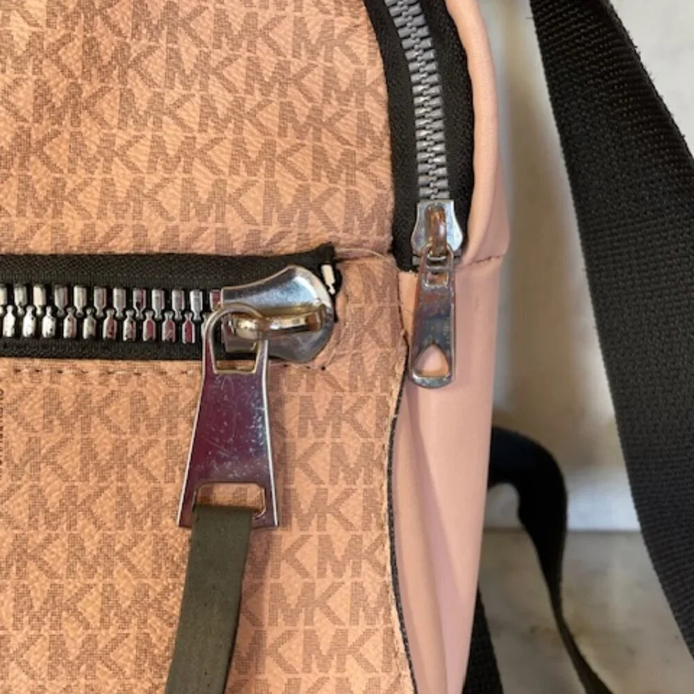 MICHAEL KORS Blush Pink Logo Monogram Backpack - Picture 10 of 16